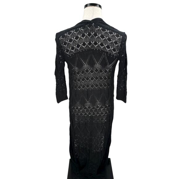 Johnny Was Long Open Front Crochet Kimono Duster Cardigan Sweater Women’s XS - Picture 2 of 9